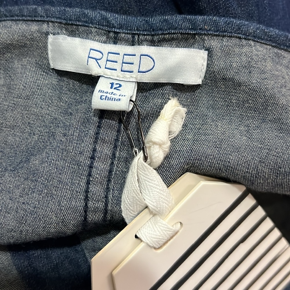 Reed Brand Women’s Jean Skirt Button Up NWT Dark Blue Mini Midi Shirttail Cotton - Picture 4 of 11
